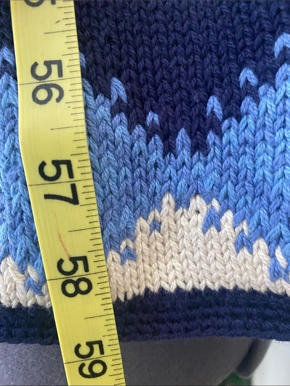 Talbots Navy Knit Scarf with Polar Bear Motifs and Red Bows